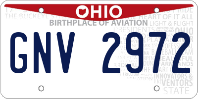 OH license plate GNV2972