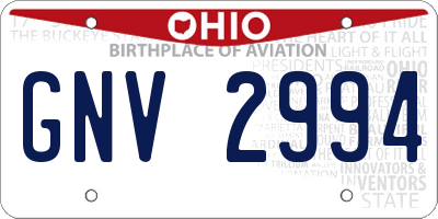 OH license plate GNV2994