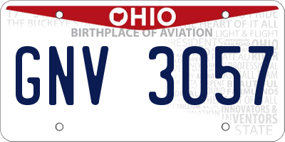 OH license plate GNV3057