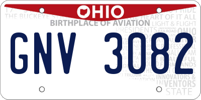 OH license plate GNV3082