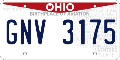 OH license plate GNV3175