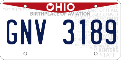 OH license plate GNV3189