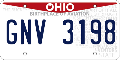OH license plate GNV3198