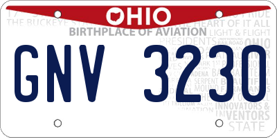 OH license plate GNV3230