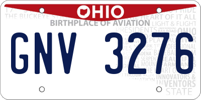 OH license plate GNV3276