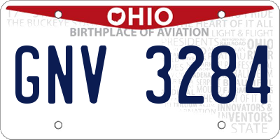 OH license plate GNV3284