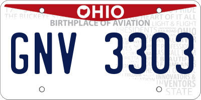 OH license plate GNV3303