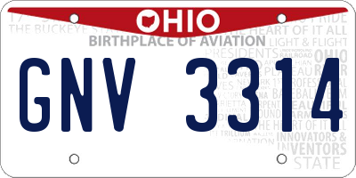 OH license plate GNV3314