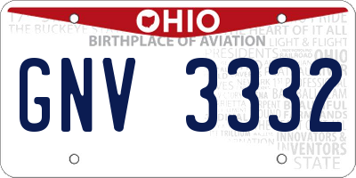 OH license plate GNV3332
