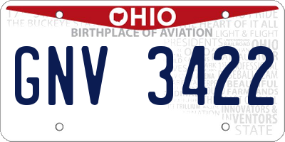 OH license plate GNV3422