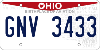 OH license plate GNV3433