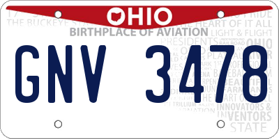 OH license plate GNV3478