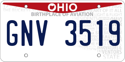 OH license plate GNV3519