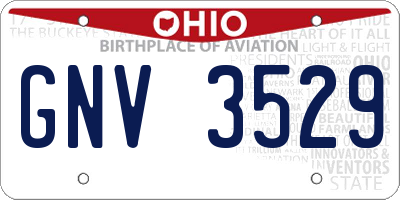 OH license plate GNV3529