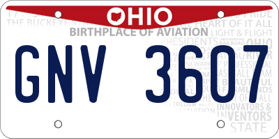 OH license plate GNV3607