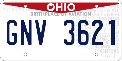 OH license plate GNV3621