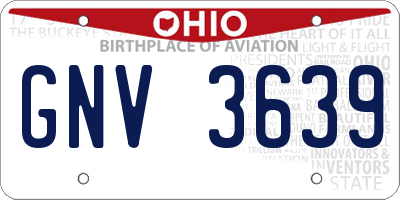 OH license plate GNV3639