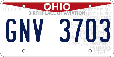 OH license plate GNV3703