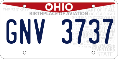 OH license plate GNV3737