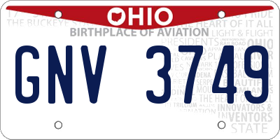 OH license plate GNV3749
