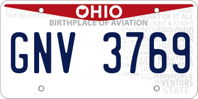 OH license plate GNV3769