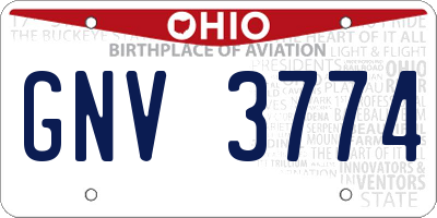 OH license plate GNV3774