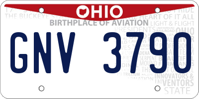 OH license plate GNV3790