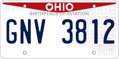 OH license plate GNV3812