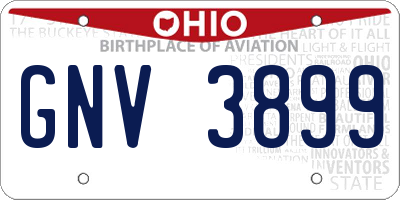 OH license plate GNV3899
