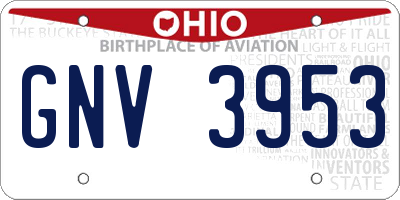 OH license plate GNV3953