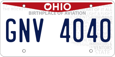 OH license plate GNV4040