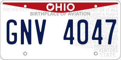 OH license plate GNV4047