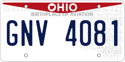 OH license plate GNV4081
