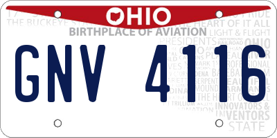 OH license plate GNV4116