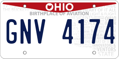 OH license plate GNV4174