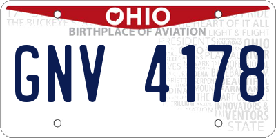 OH license plate GNV4178