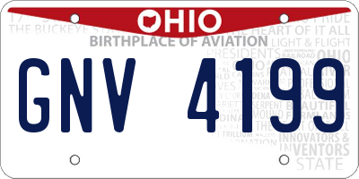 OH license plate GNV4199