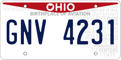 OH license plate GNV4231