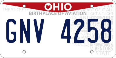 OH license plate GNV4258
