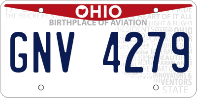 OH license plate GNV4279