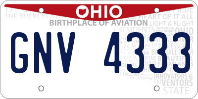 OH license plate GNV4333