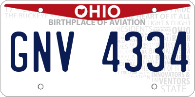 OH license plate GNV4334