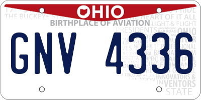 OH license plate GNV4336