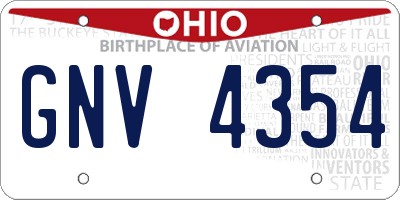 OH license plate GNV4354
