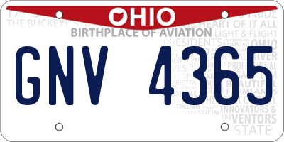 OH license plate GNV4365