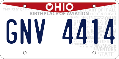 OH license plate GNV4414