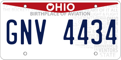 OH license plate GNV4434