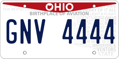 OH license plate GNV4444