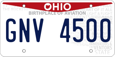 OH license plate GNV4500
