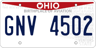 OH license plate GNV4502